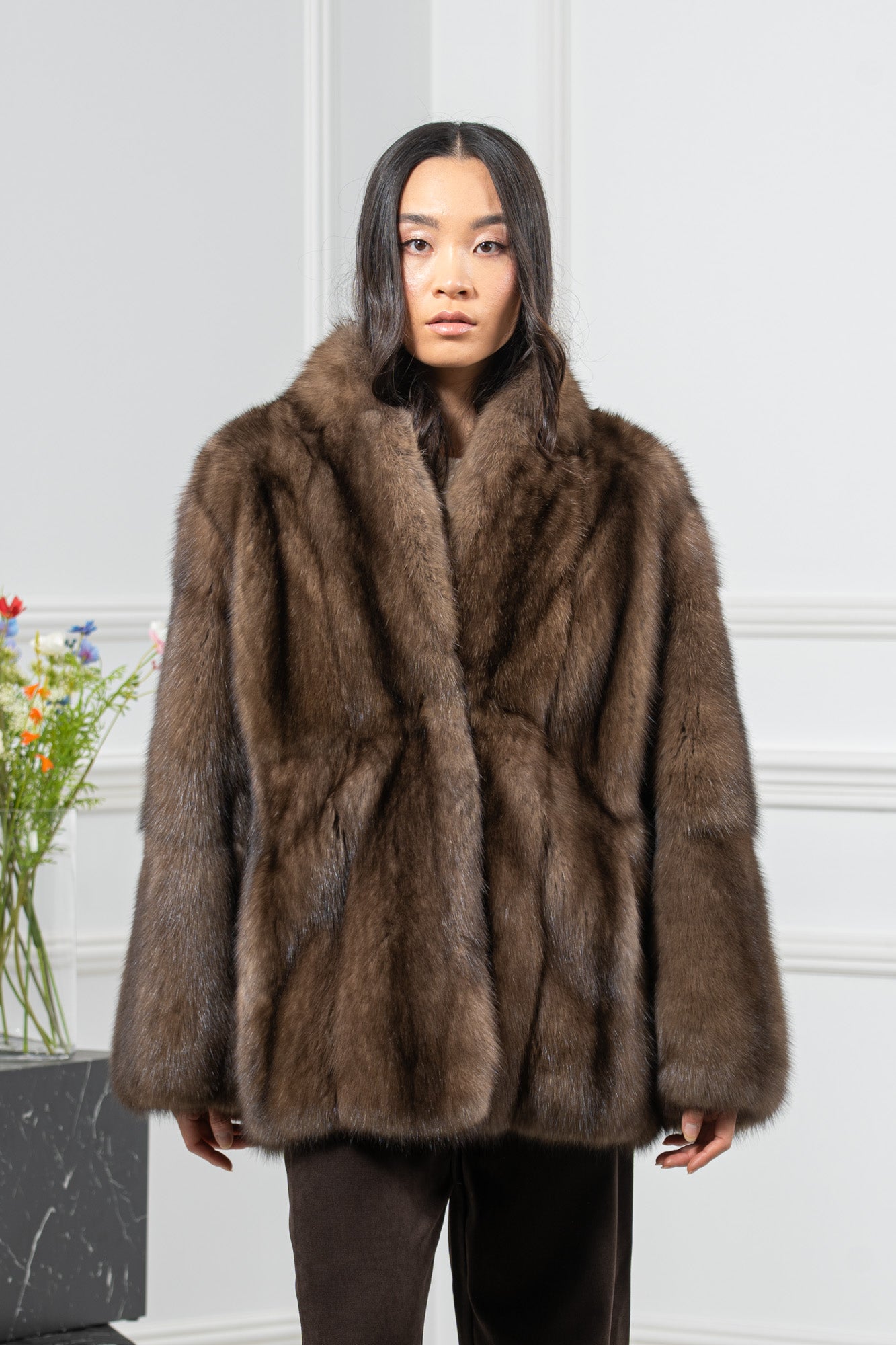 Russian Sable Platinum Skin Natural Long Hair Short Jacket L1,7 S/S 26M6412