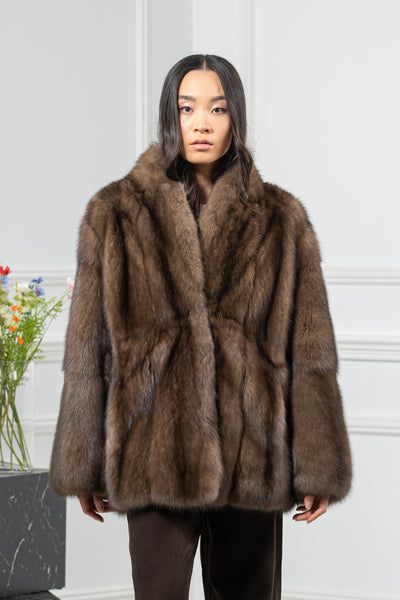 Russian Sable Platinum Skin Natural Long Hair Short Jacket L1,7 S/S 26M6412