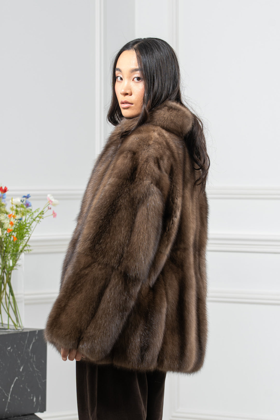 Platinum Russian Sable Short Jacket - Women&