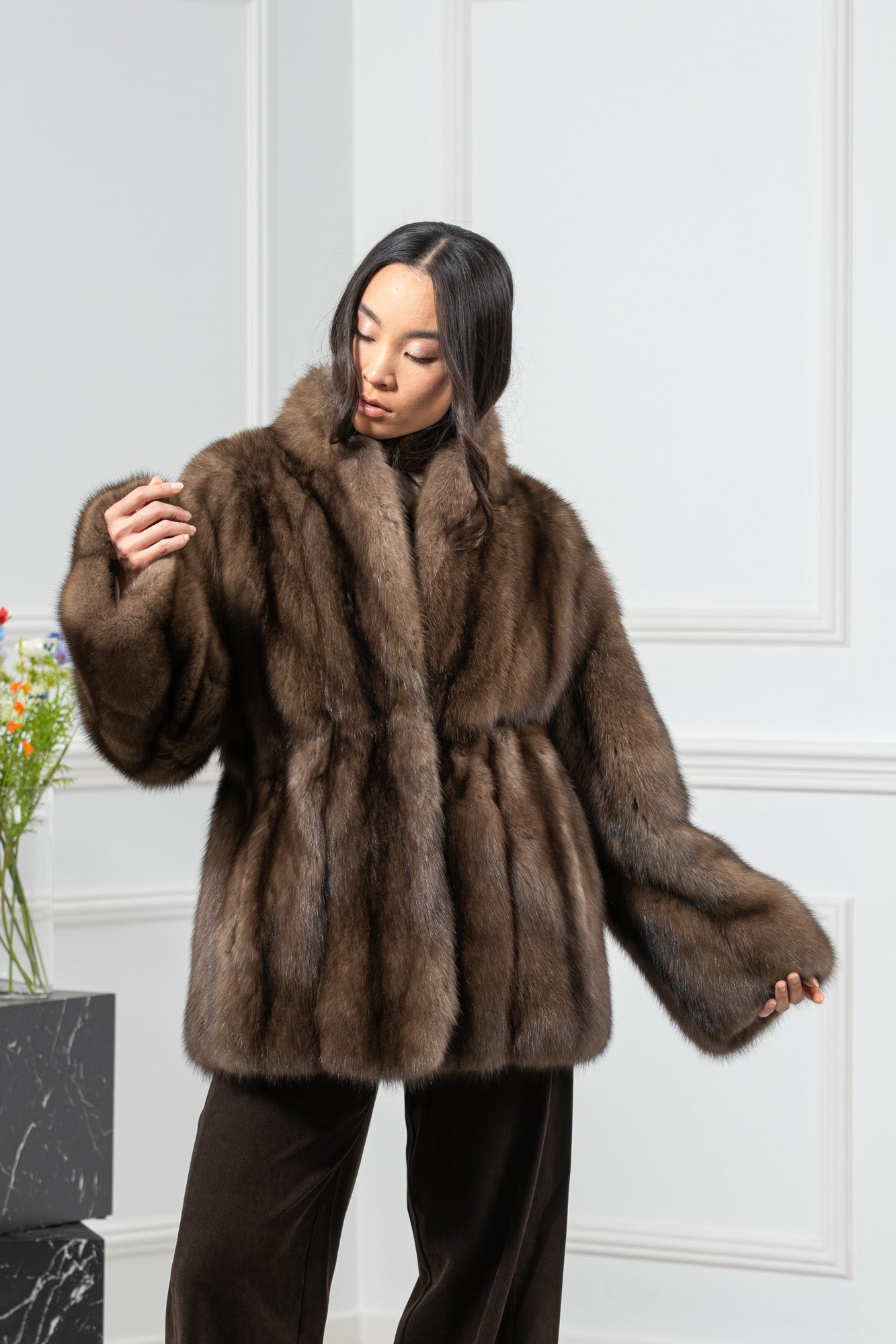 Russian Sable Platinum Skin Natural Long Hair Short Jacket L1,7 S/S 26M6412