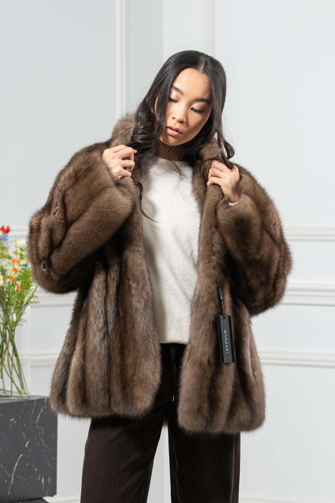 Platinum Russian Sable Short Jacket - Women&