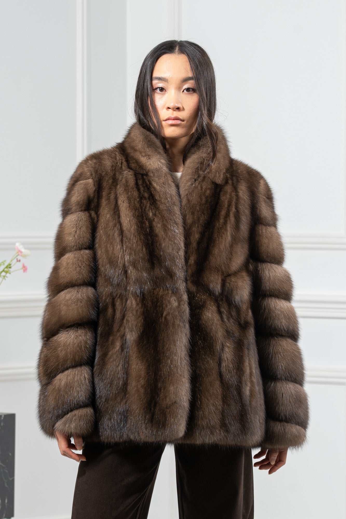 Russian Sable Platinum Skin Natural Long Hair Short Jacket L1,7 S