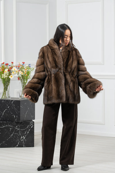 Russian Sable Platinum Skin Natural Long Hair Short Jacket L1,7 S/S 26M6411