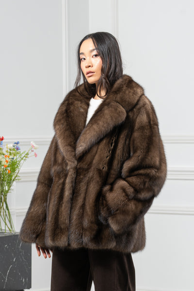 Russian Sable Platinum Skin Natural Long Hair Short Jacket L1,7 S/S 26M6412Γ3005