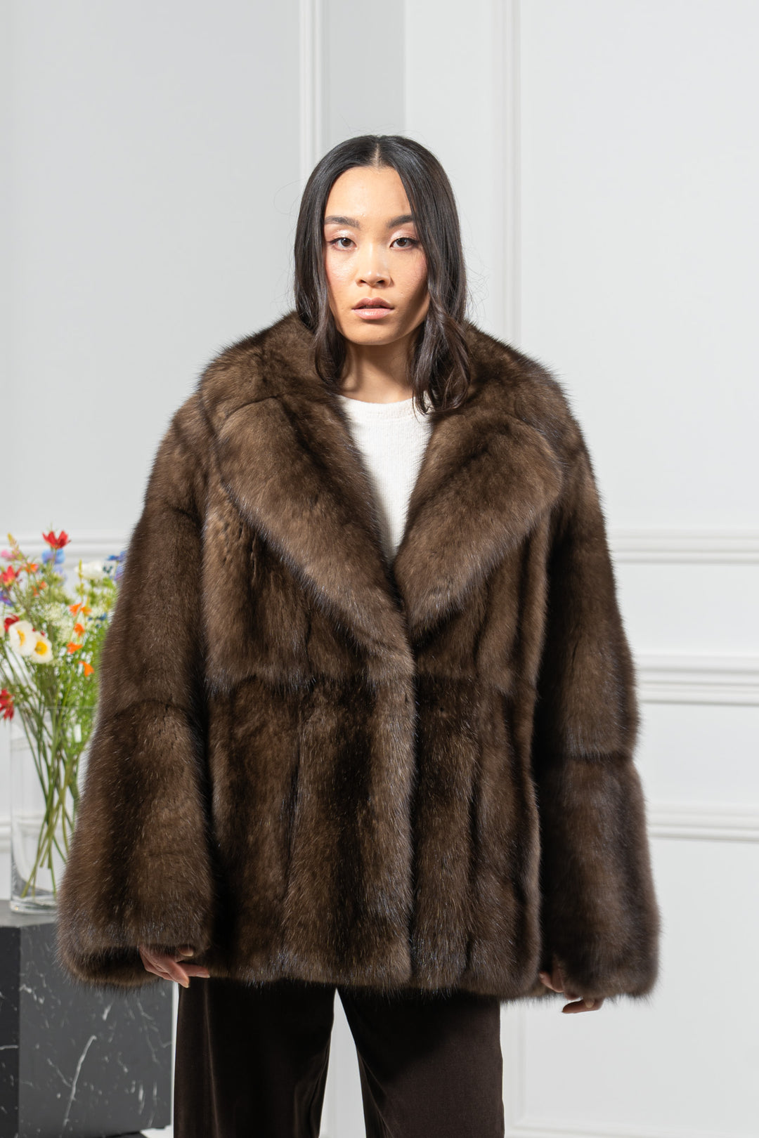 Platinum Russian Sable Short Jacket - Women&