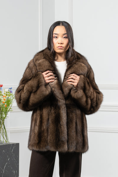 Russian Sable Platinum Skin Natural Long Hair Short Jacket L1,7 S/S 26M6412Γ3005