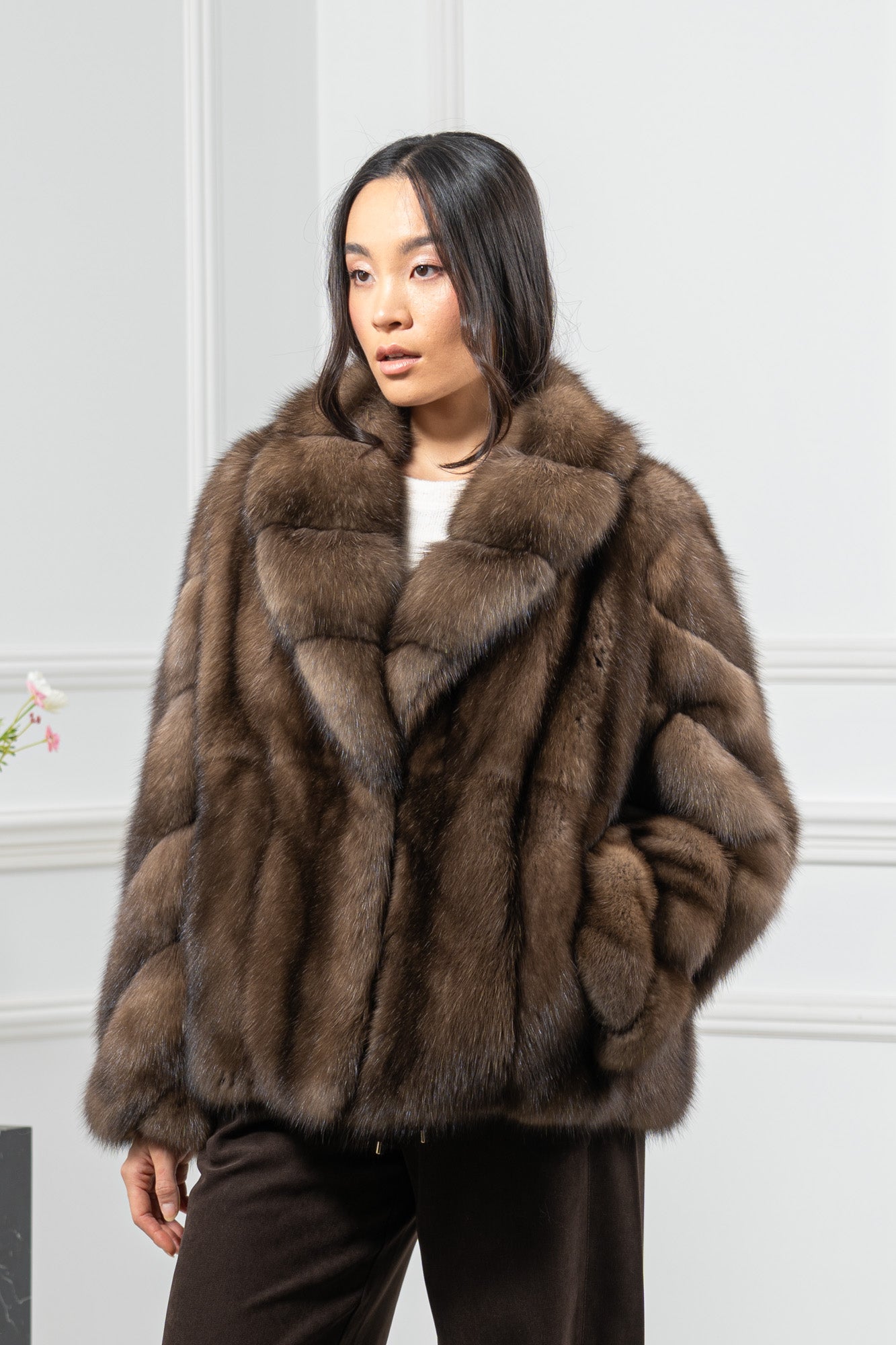 Russian Sable Platinum Skin Natural Long Hair Short Jacket L1,7 S/S 26M6414