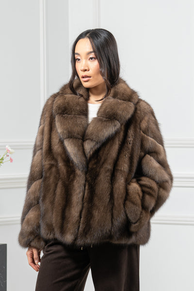 Russian Sable Platinum Skin Natural Long Hair Short Jacket L1,7 S/S 26M6414