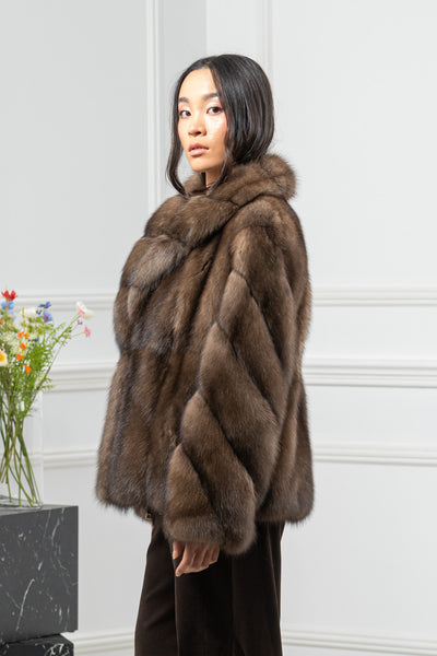 Russian Sable Platinum Skin Natural Long Hair Short Jacket L1,7 S/S 26M6414