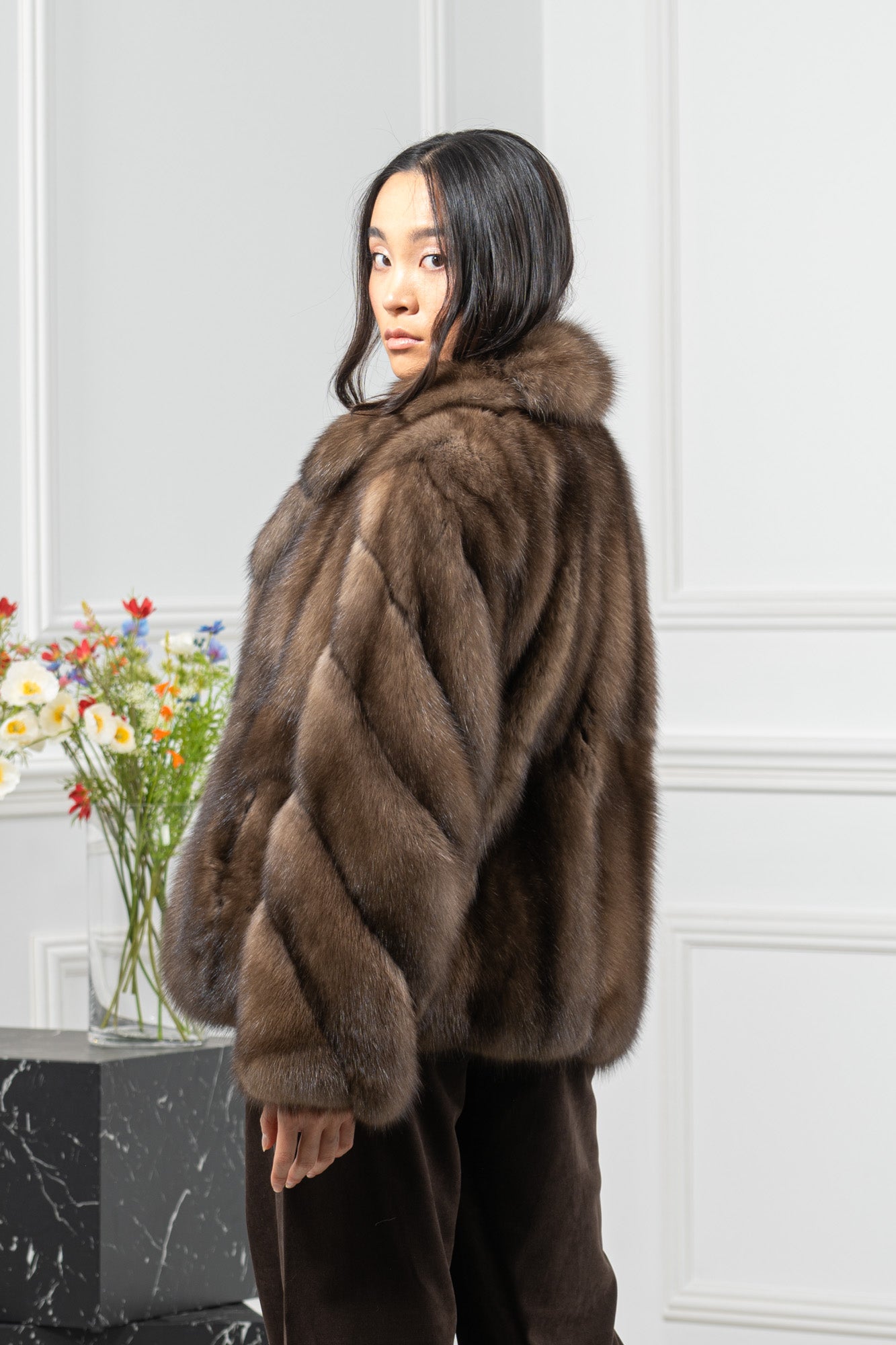 Russian Sable Platinum Skin Natural Long Hair Short Jacket L1,7 S/S 26M6414
