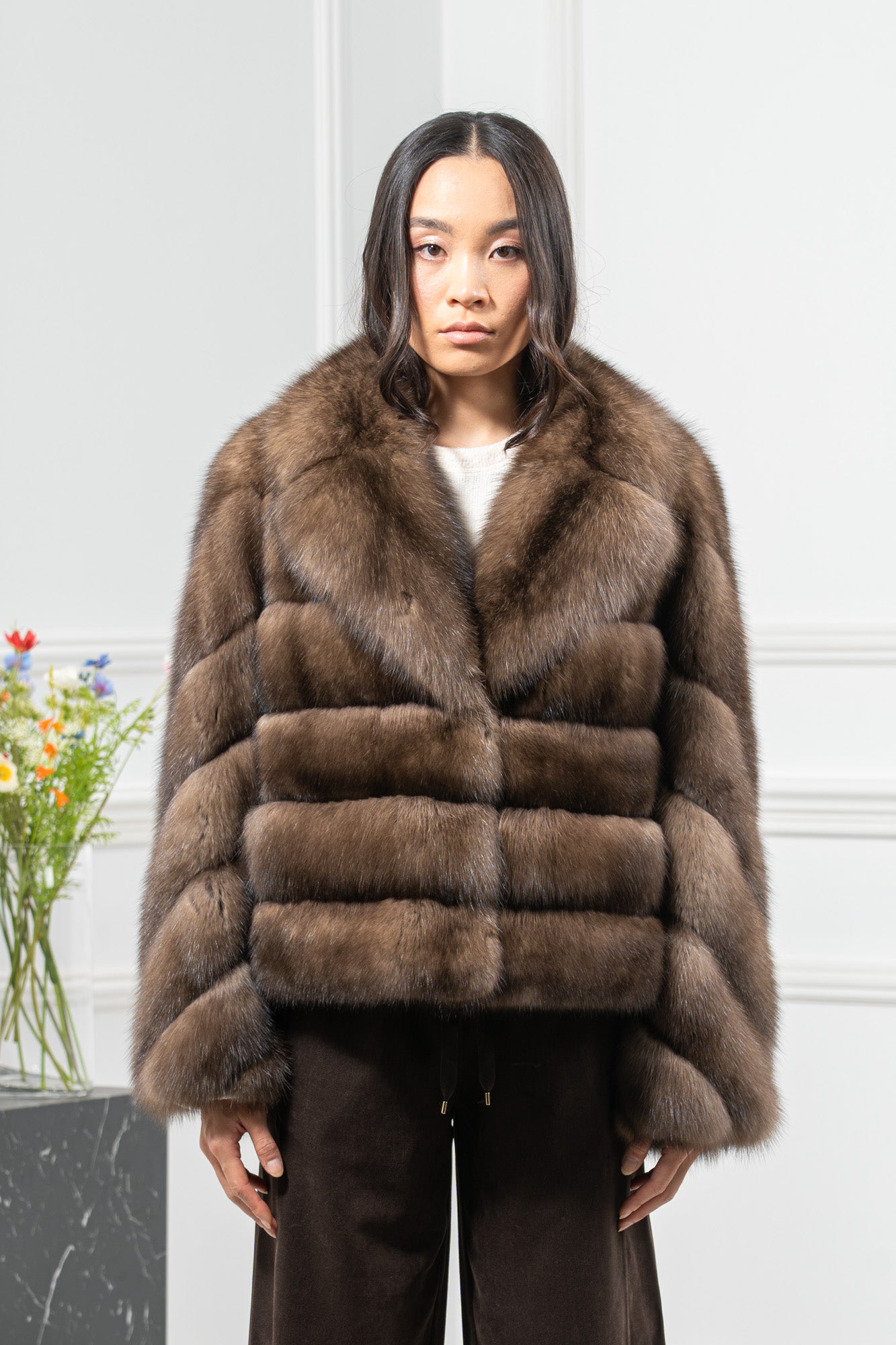 Russian Sable Platinum Skin Natural Long Hair Short Jacket L1,7 P/K 0910