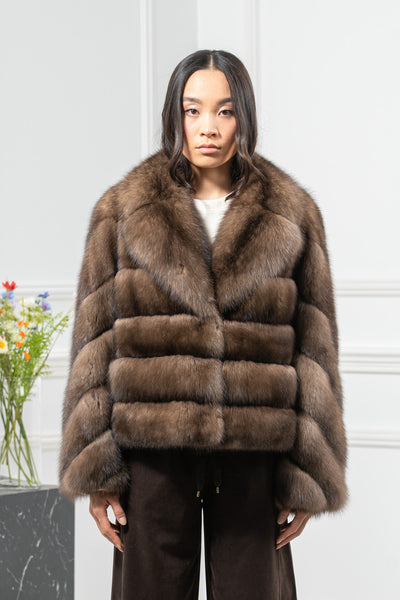 Russian Sable Platinum Skin Natural Long Hair Short Jacket L1,7 P/K 0910