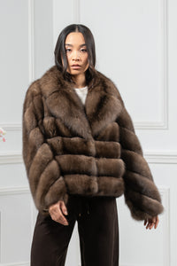 Platinum Russian Sable Short Jacket - Women&