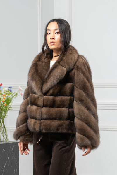 Russian Sable Platinum Skin Natural Long Hair Short Jacket L1,7 P/K 0910