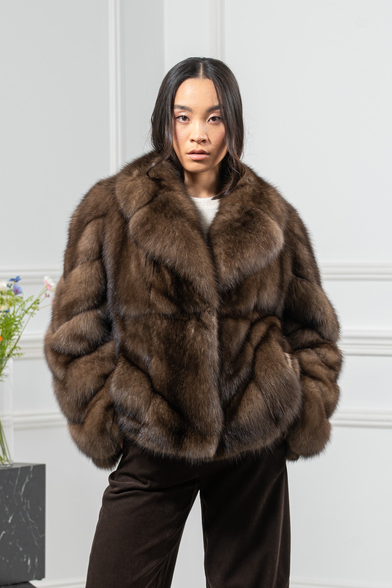 Russian Sable Platinum Skin Natural Long Hair Short Jacket L1,7 S/S 26M9010