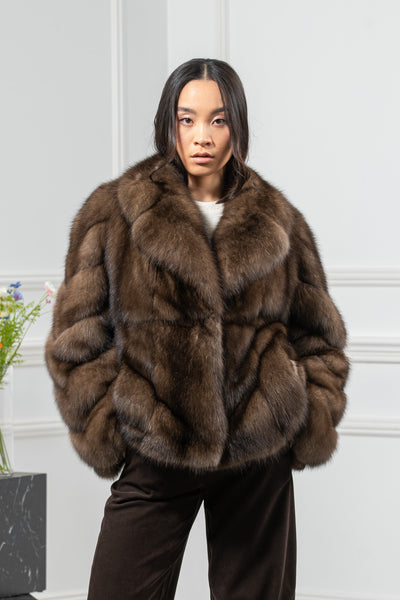 Russian Sable Platinum Skin Natural Long Hair Short Jacket L1,7 S/S 26M9010