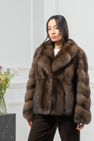 Russian Sable Platinum Skin Natural Long Hair Short Jacket L1,7 S/S 26M9010