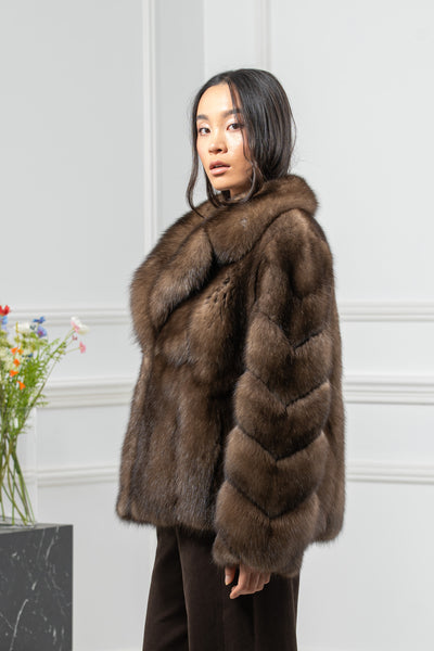 Russian Sable Platinum Skin Natural Long Hair Short Jacket L1,7 S/S 26M9010