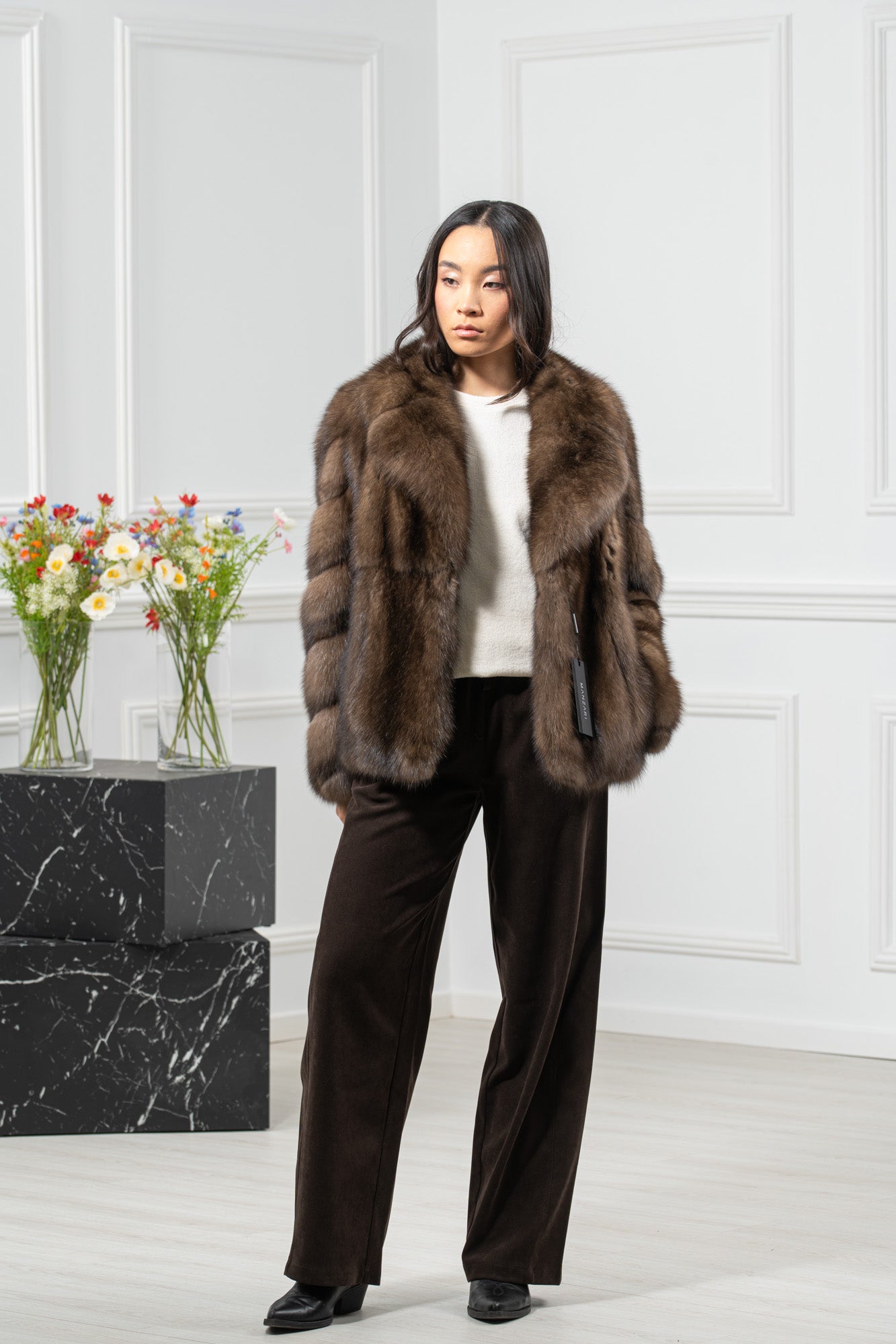 Russian Sable Platinum Skin Natural Long Hair Short Jacket L1,7 S/S 26M9010