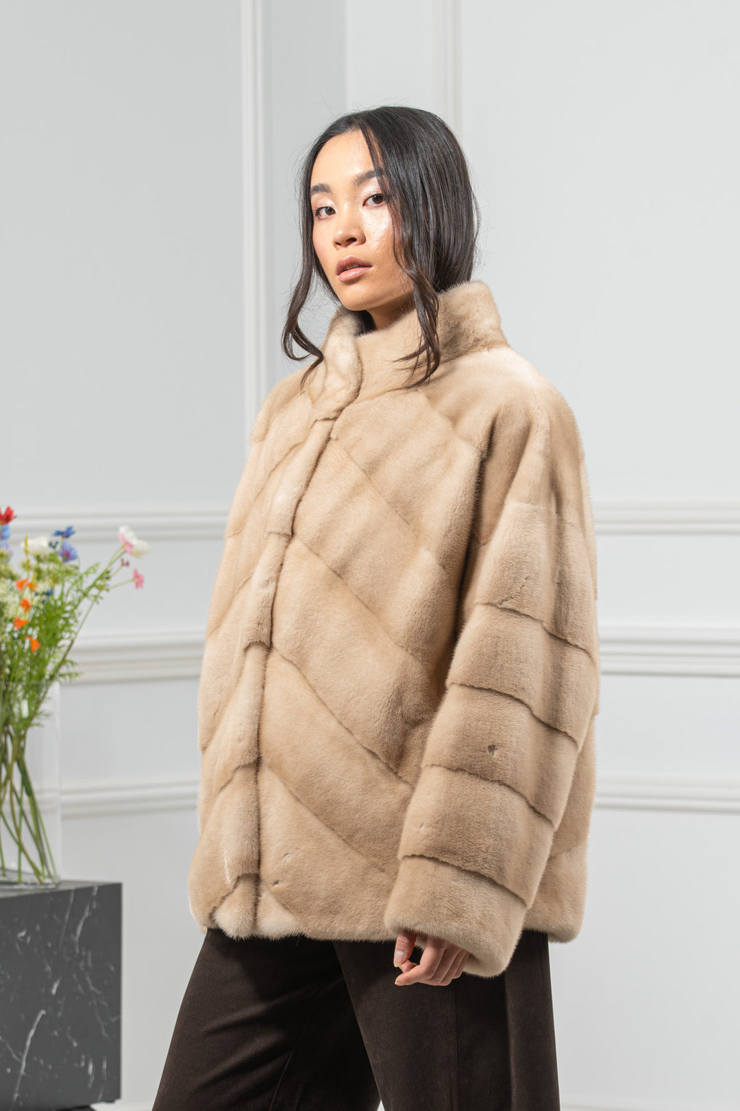 Palomino Mink Fur Short Jacket - Women&