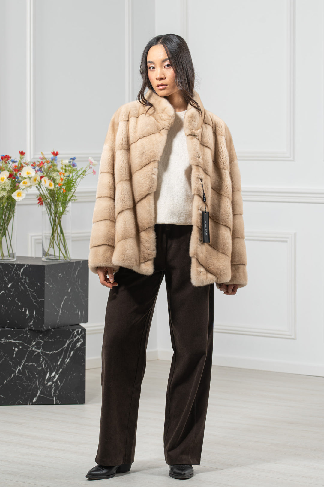 Palomino Mink Fur Short Jacket - Women&