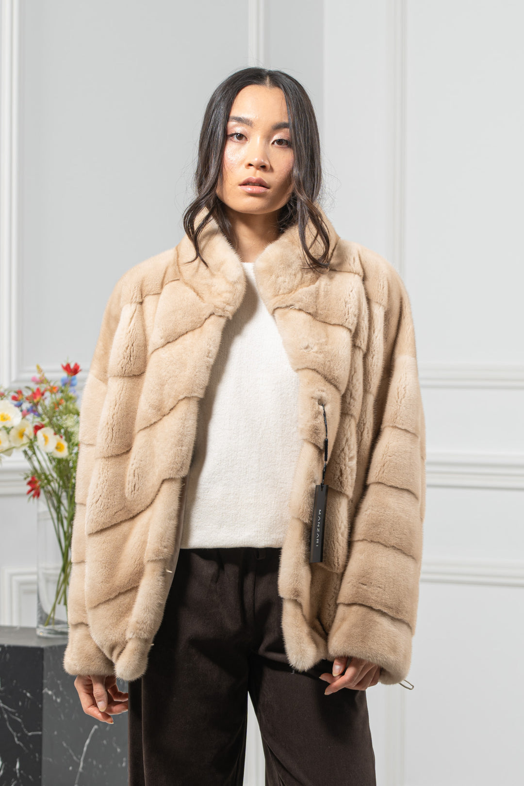 Palomino Mink Fur Short Jacket - Women&