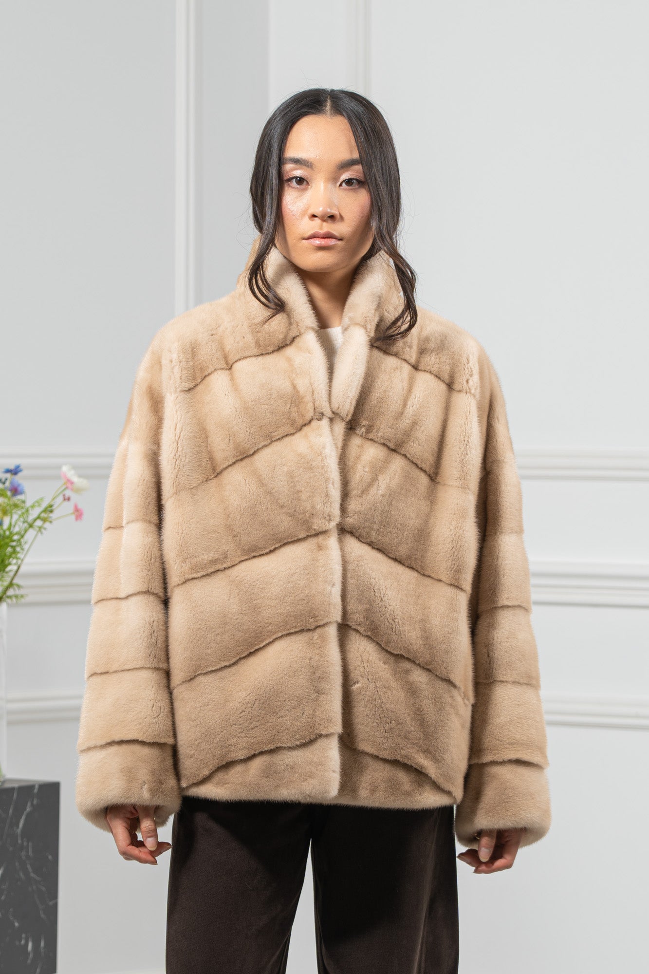 Palomino Mink Fur Short Jacket - Women's Velvet Short Jacket A/K