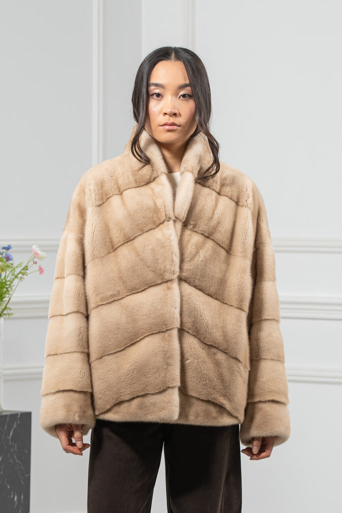 Palomino Mink Fur Short Jacket - Women's Velvet Short Jacket A/K