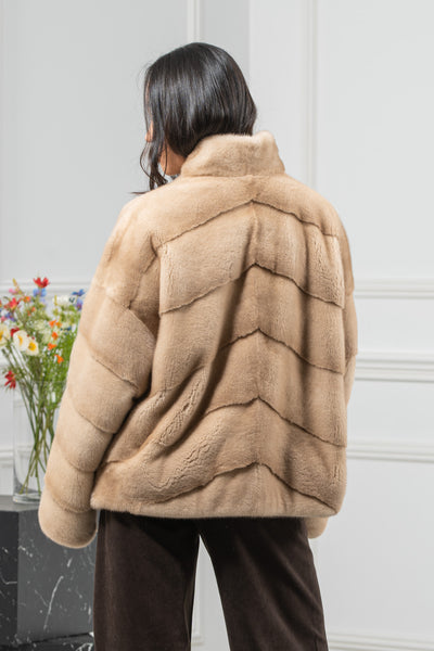 Palomino Mink Fur Short Jacket - Women's Velvet Short Jacket A/K 25M5486