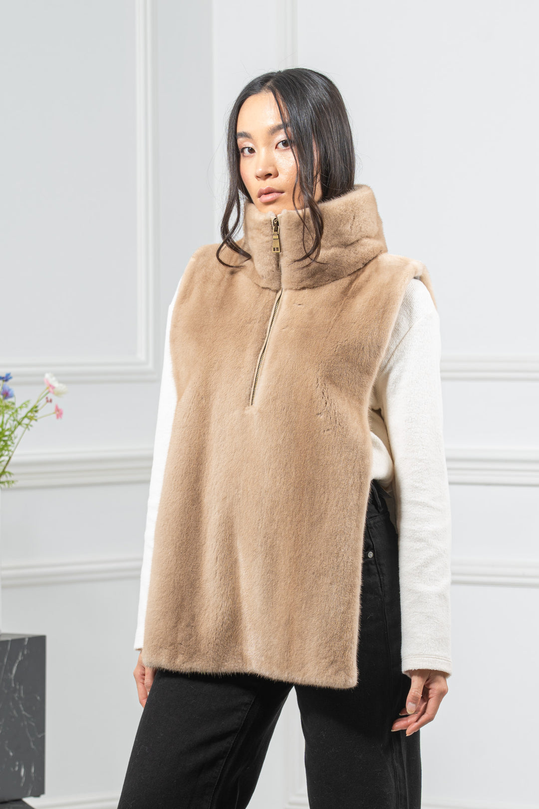 Palomino Mink Fur Vest - Women&