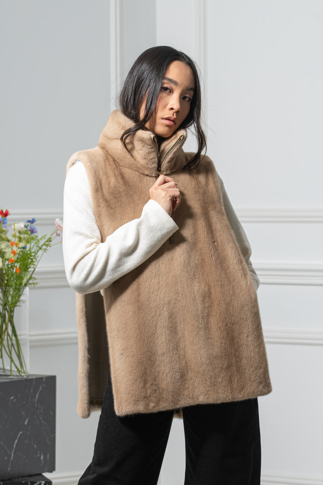 Palomino Mink Fur Vest - Women&