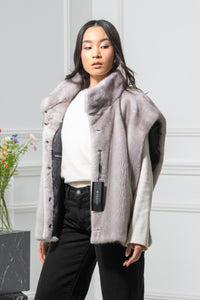 Silver Blue Mink Fur Vest - Women&