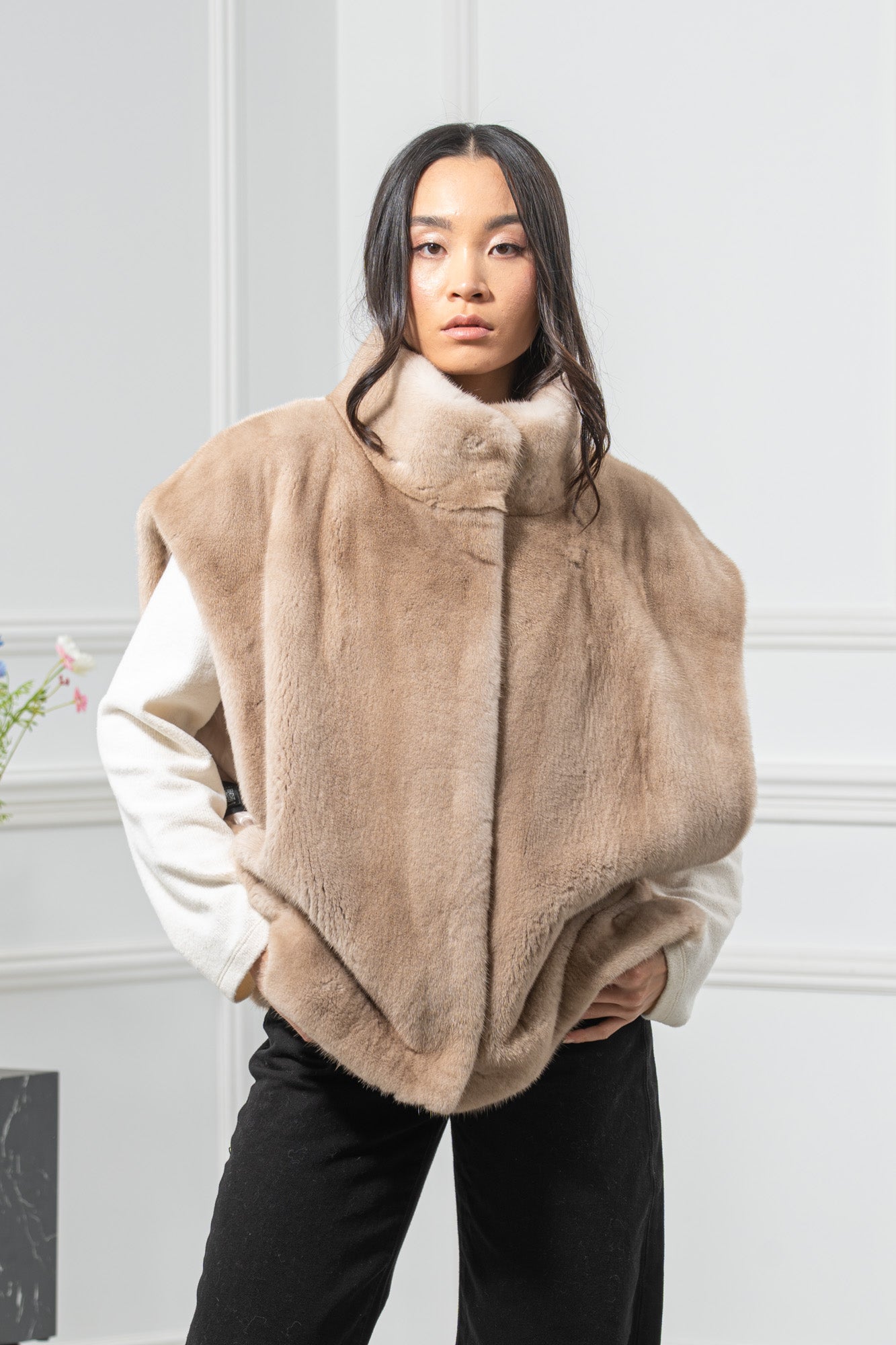 Palomino Mink Fur Vest - Women's Velvet Vest L/O 25M7110-2