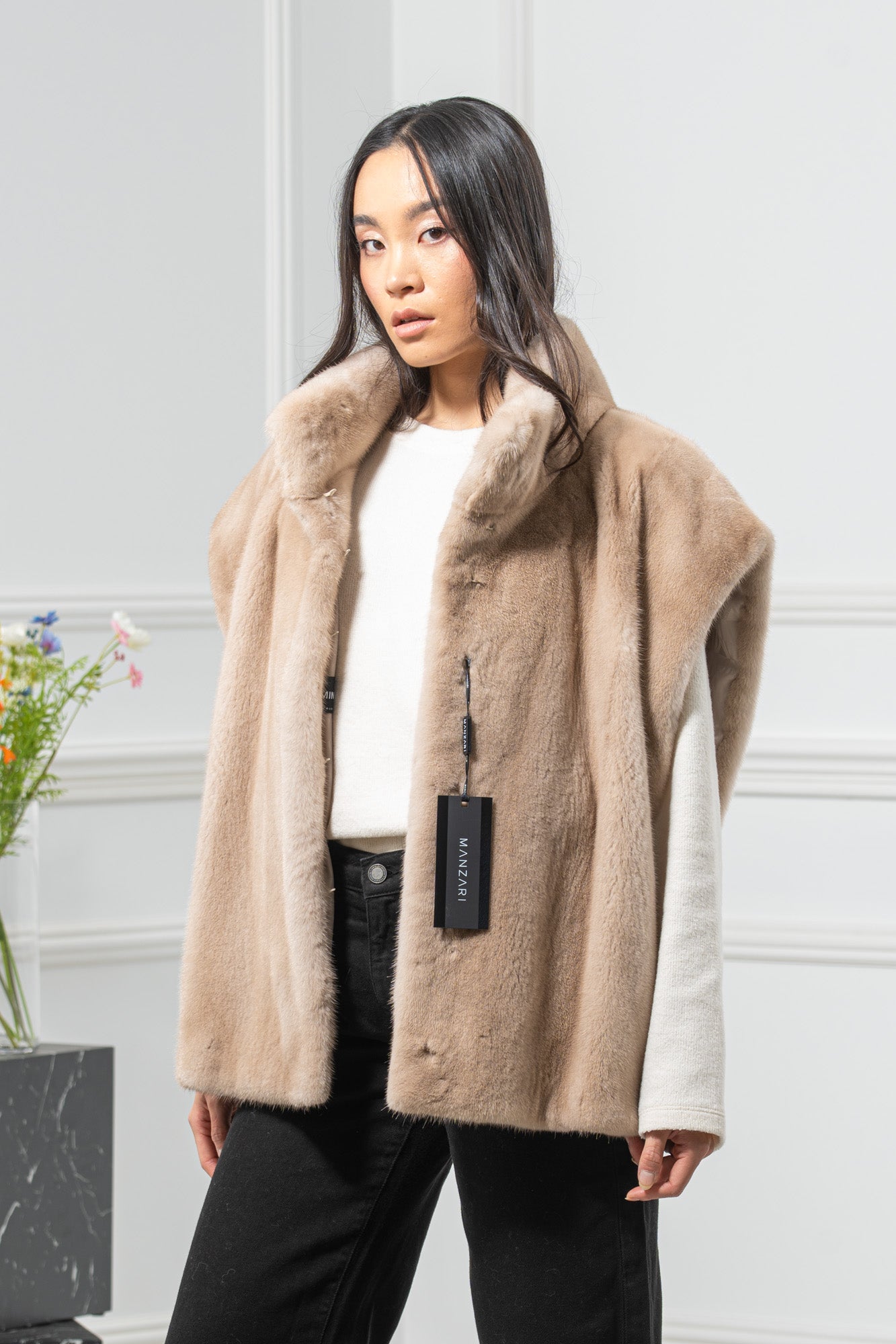 Palomino Mink Fur Vest - Women's Velvet Vest L/O 25M7110-2