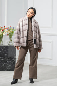 Silver Blue Mink Fur Short Jacket - Women&
