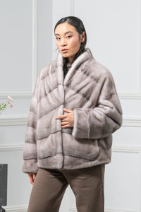 Silver Blue Mink Fur Short Jacket - Women&