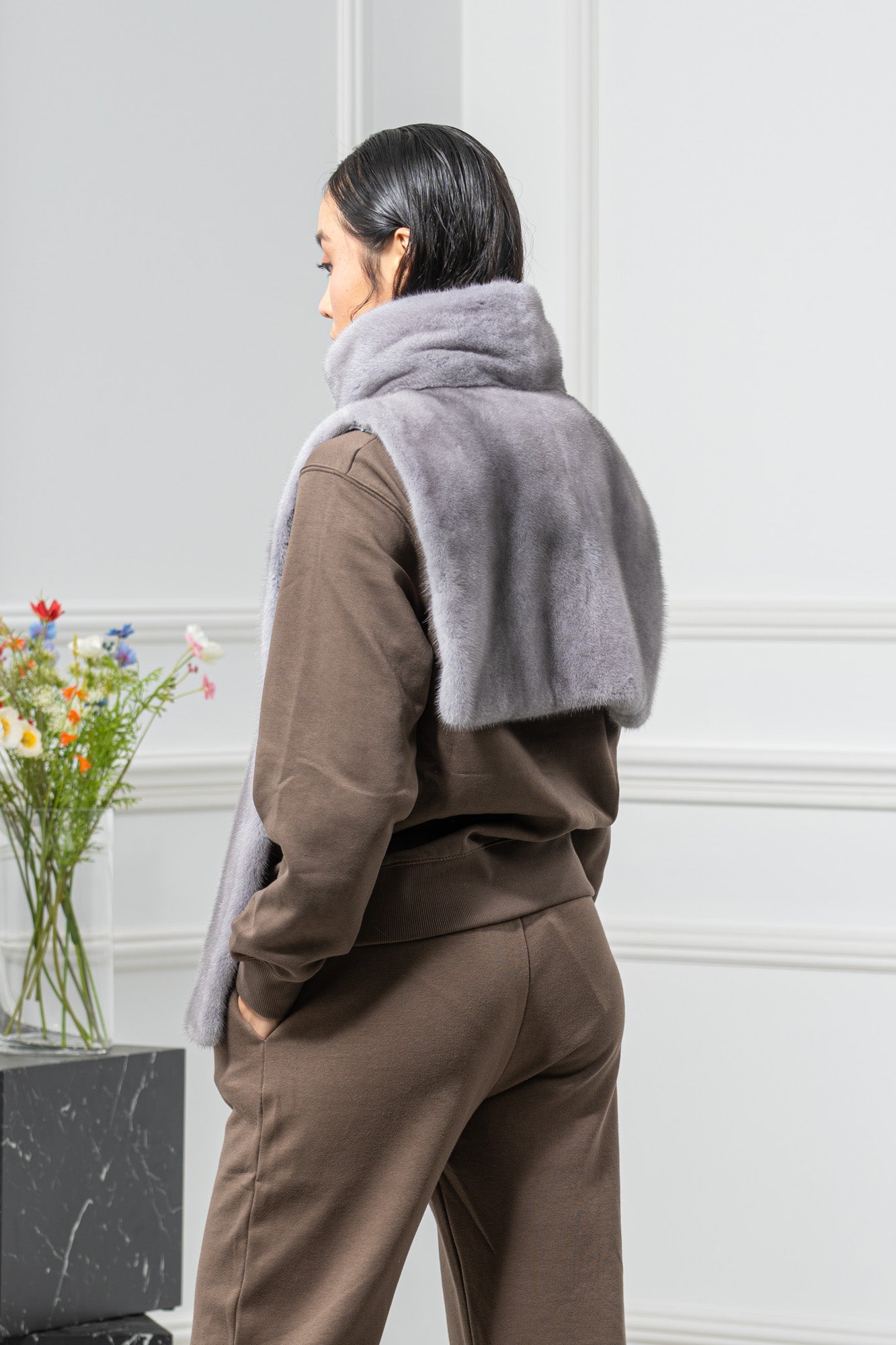 Sapphire Mink Fur Vest - Women's Velvet Vest L/O 24M4130