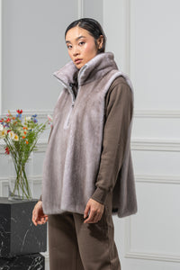 Silver Blue Mink Fur Vest - Women&