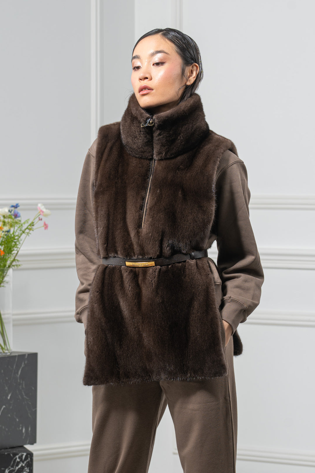Mahogany Mink Fur Vest - Women&