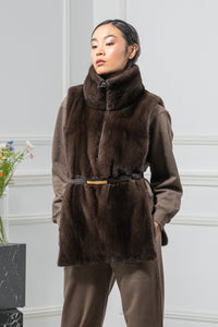 Mahogany Mink Fur Vest - Women&