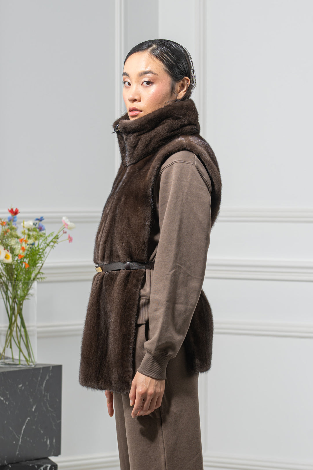 Mahogany Mink Fur Vest - Women&