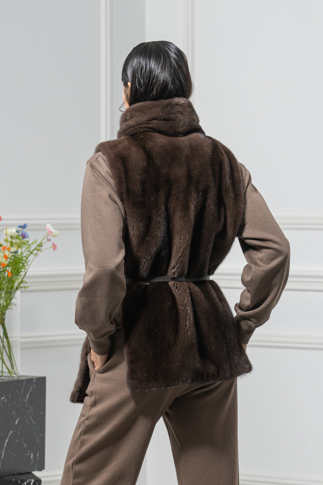 Mahogany Mink Fur Vest - Women&