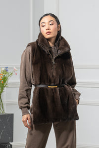 Mahogany Mink Fur Vest - Women&