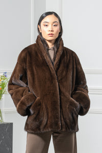 Brown Mink Fur Short Jacket - Women&