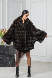 Carbonio Silvery Russian Sable Short Jacket - Women&