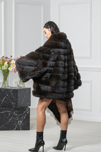 Carbonio Silvery Russian Sable Short Jacket - Women&