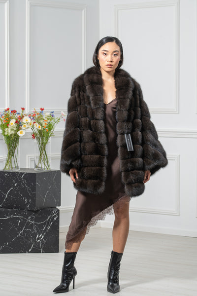 Carbonio Silvery Russian Sable Short Jacket - Women's Short Jacket L1,7 P/K 26M6415