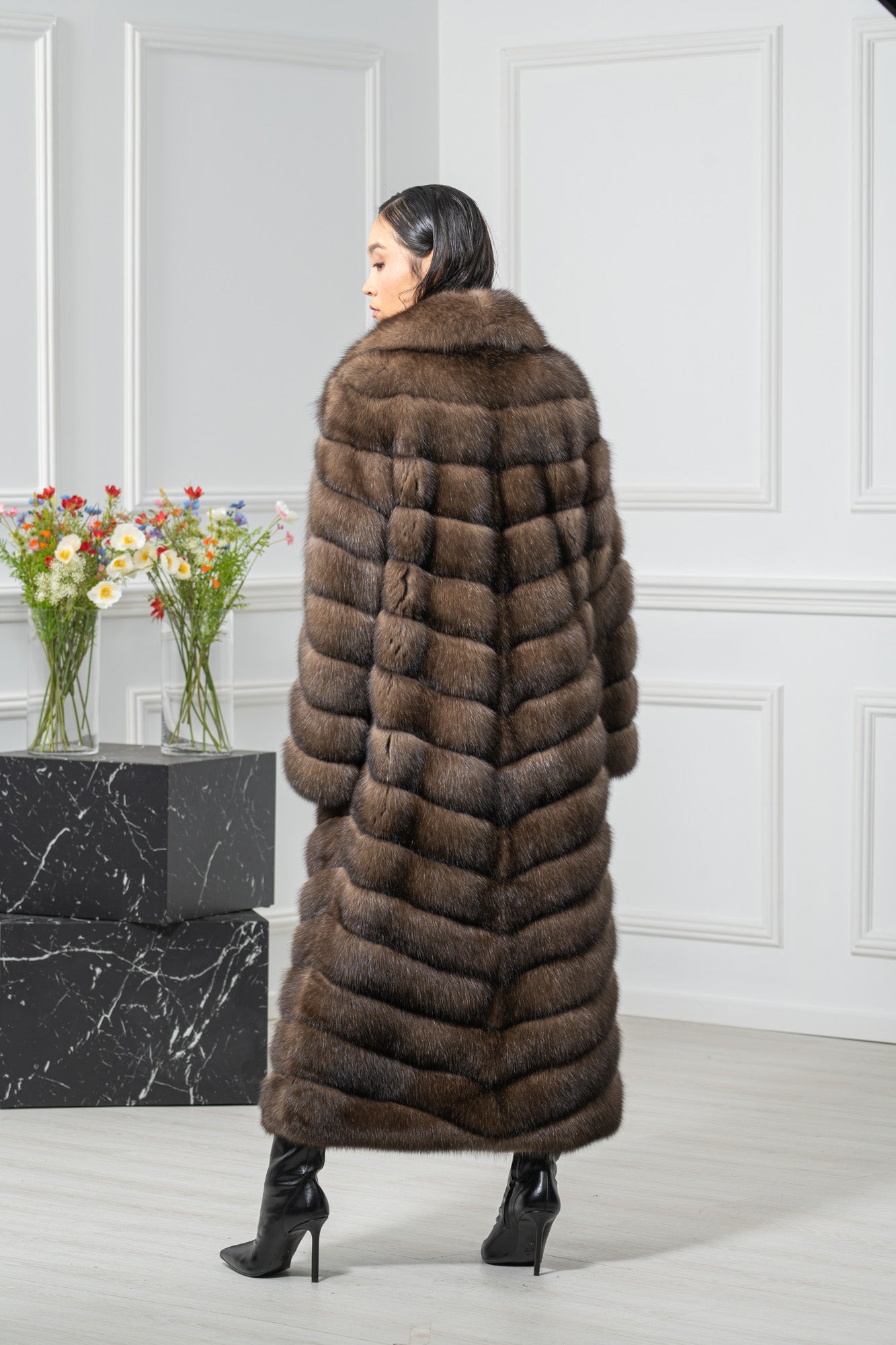 Russian Sable Platinum Skin Natural Long Hair Coat L1,7 A/K V/K