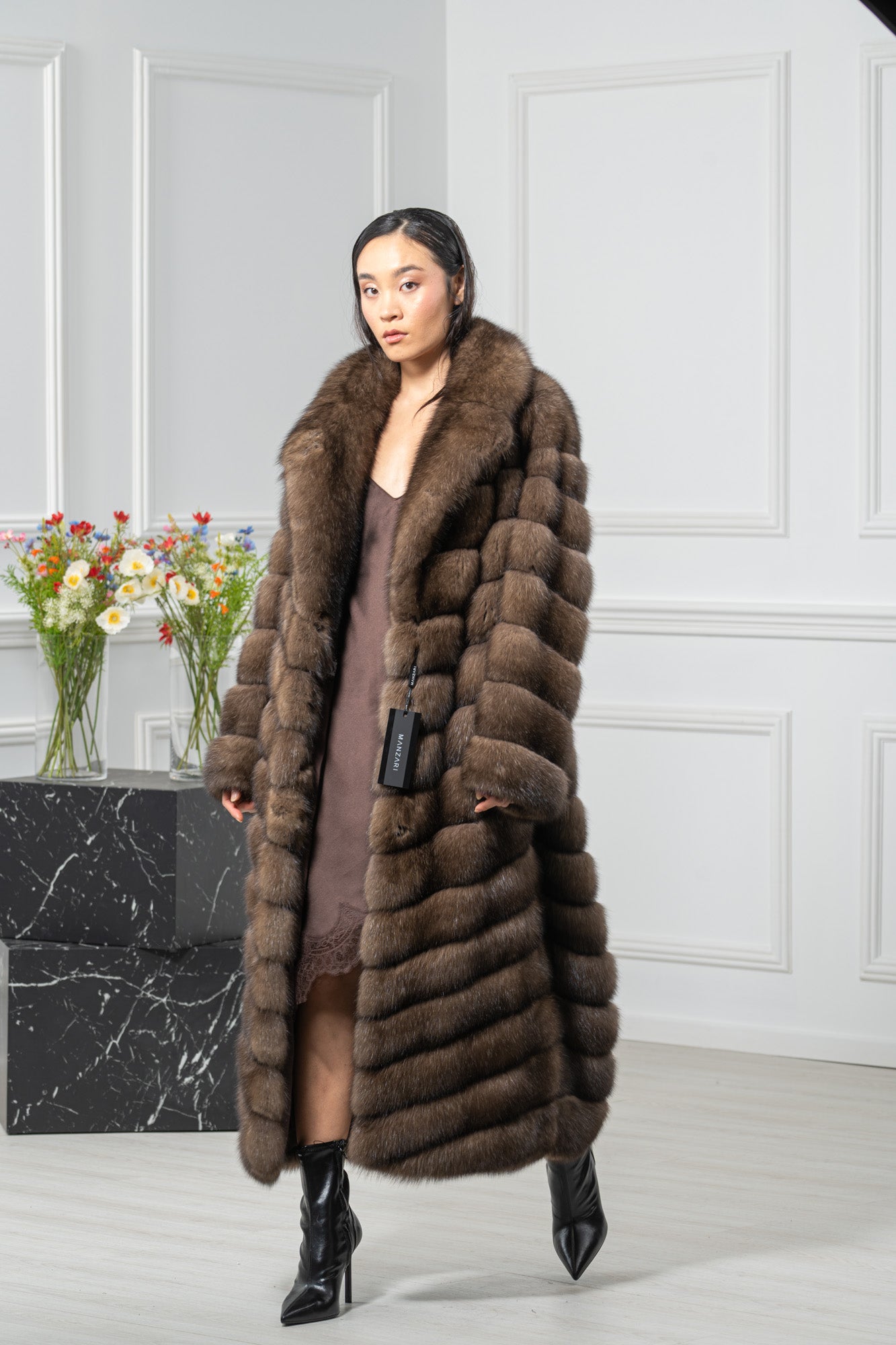 Russian Sable Platinum Skin Natural Long Hair Coat L1,7 A/K V/K 21M498
