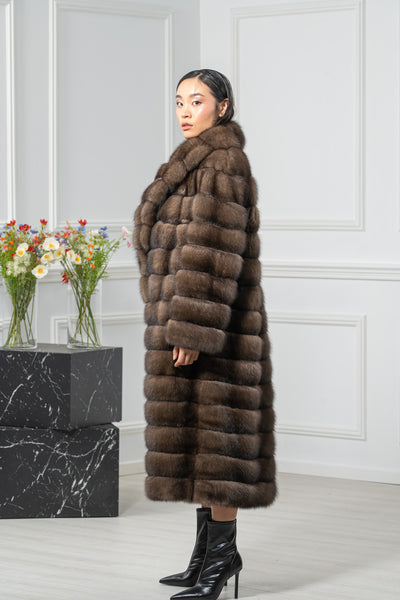 Russian Sable Platinum Skin Natural Long Hair Coat L1,7 P/K 19M910